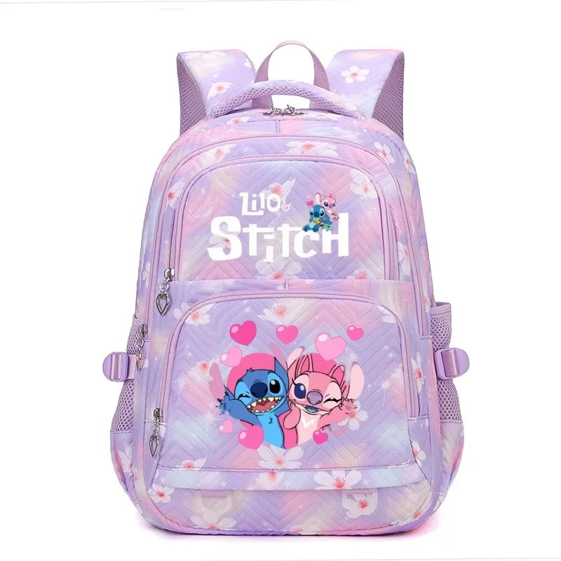 Large Capacity Stitch Backpack, Anime Printed Daypack, Lightweight Schoolbag