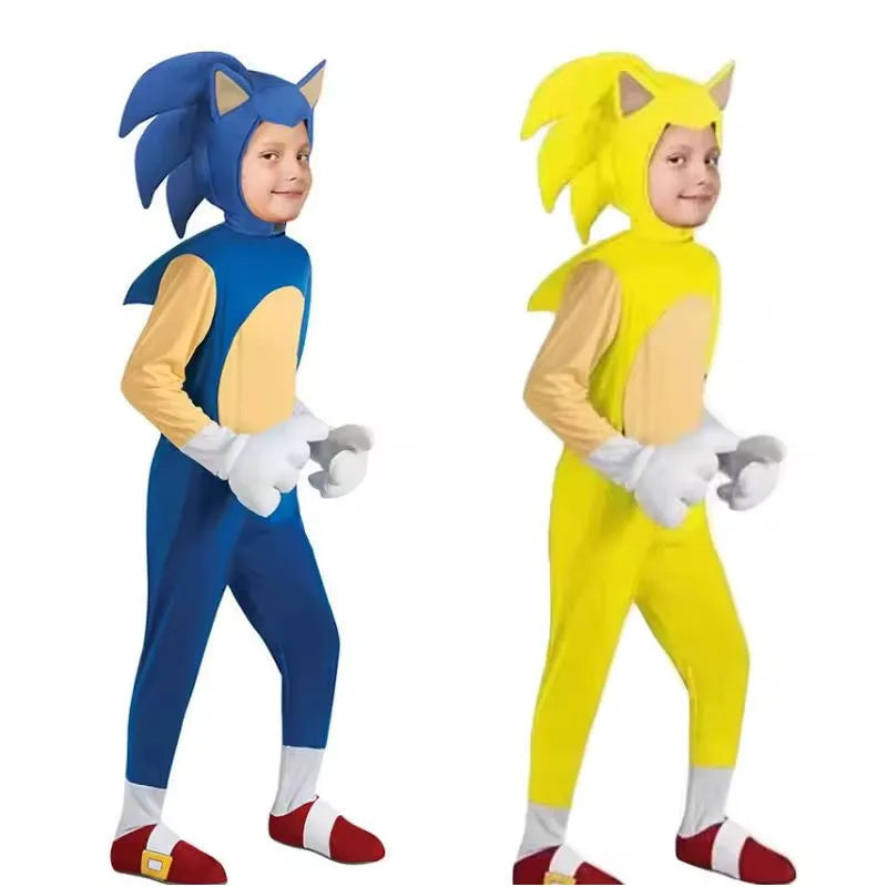 Delivery guaranteed-Order early-Sonics Cartoon Jumpsuit Bodysuit Kids Cosplay Disguise Hedgehog Cosplay Costume - Halloween