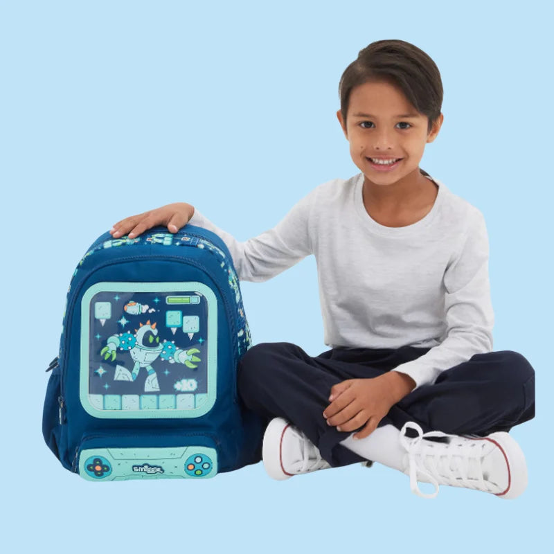Smiggle Medium-Sized Backpack For Elementary School Students, Cartoon School Bag For Boys, Lunch Box Wallet, Student Supplies