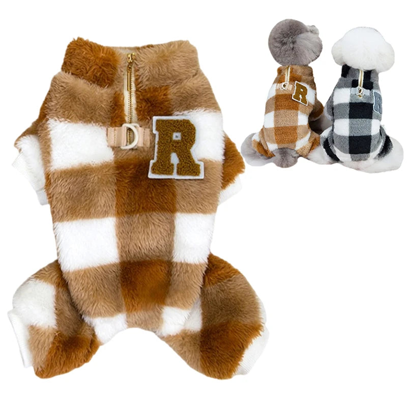 Winter Dogs Jumpsuit Clothes Chihuahua Pug Outfit for Puppy Warm Pajamas for Small Mid Dogs Pet Jacket Coat Yorkies Bulldog Apparel