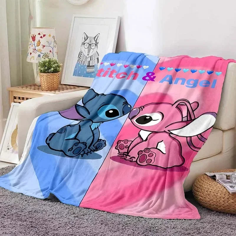 Stitch Flannel Fluffy Throw Camping Blanket for Children Sofa Throw Blanket Modern Fashion Gift Miniso Girlfriend Gift