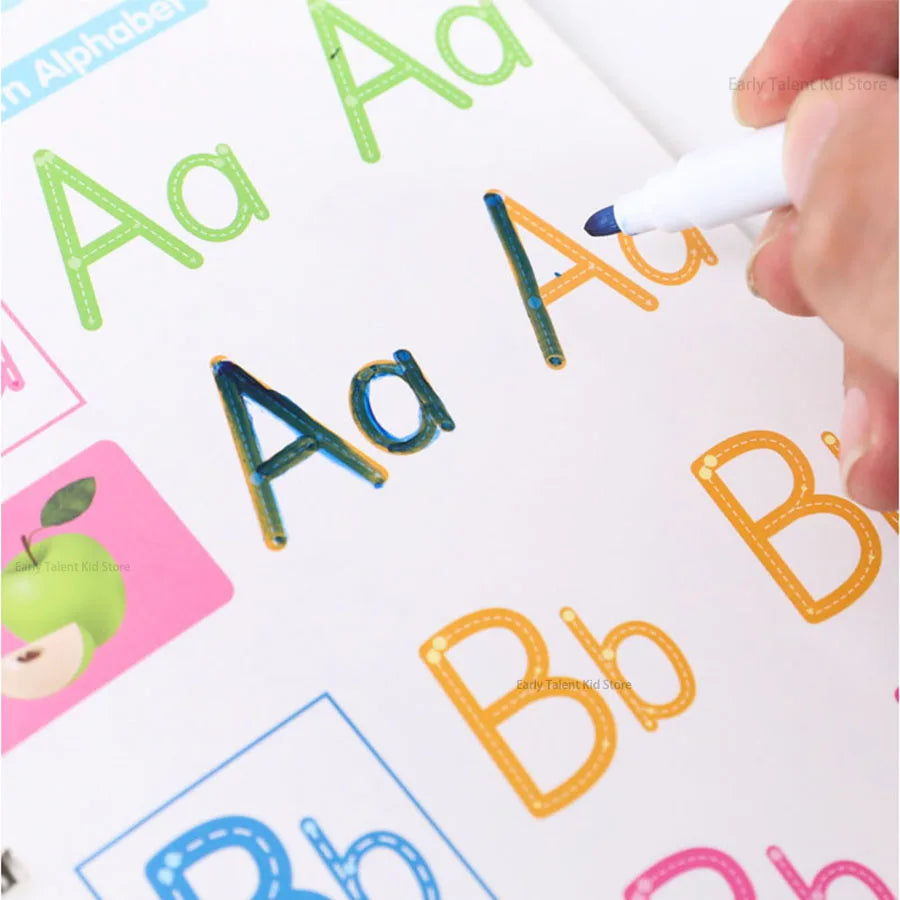 Children Notebook Waterproof White Hard Paper Board+1 Erasable Pen Can Write Reusable Magic Books Kid Early Practice Calligraphy