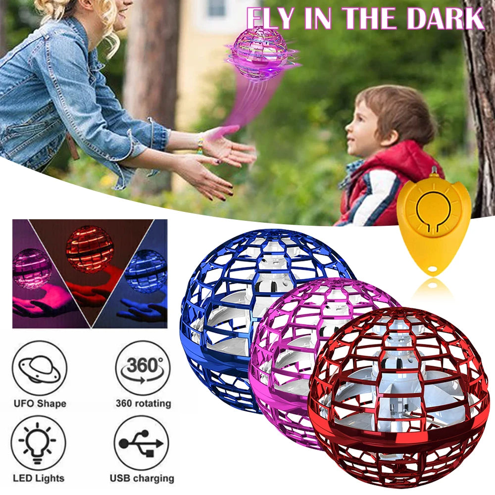 Flying Ball Boomerang Drone Flyorb Magic With LED Lights Gift Hover Ball Fly Nova Orb Flying Spinner Fidget Children Family Toys