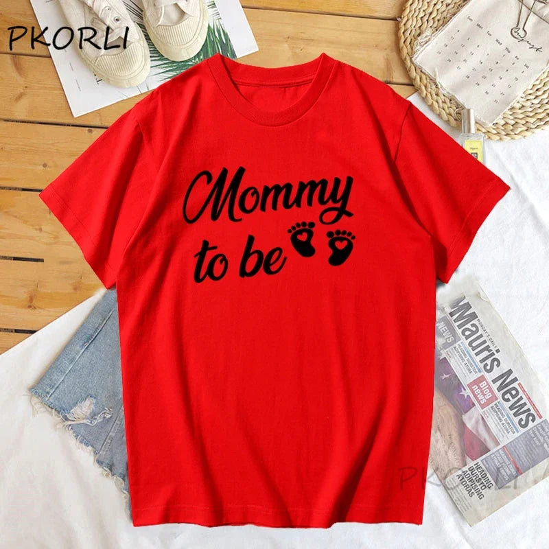 Mommy And Daddy To Be t Shirts - mother father cotton short sleeve t-shirts matching Pregnancy Announcement t shirt