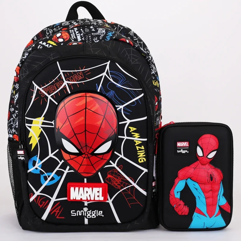 Marvel Spider Man Australia Smiggle Backpack Boy Backpack Student Backpack Water Bottle Lunch Bag Pencil Case Stationery