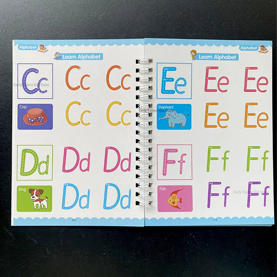 Children Notebook Waterproof White Hard Paper Board+1 Erasable Pen Can Write Reusable Magic Books Kid Early Practice Calligraphy