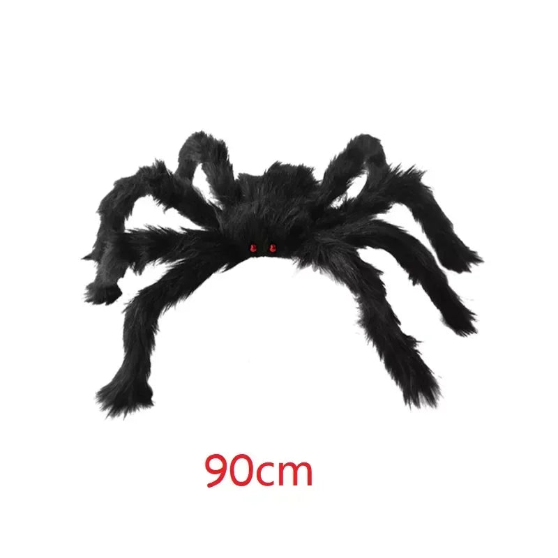 Giant Black Spider Halloween Outdoor Home Bar Party Haunted House Decoration 30cm/50cm/75cm/90cm/125cm/150cm/200cm