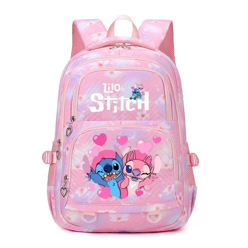 Large Capacity Stitch Backpack, Anime Printed Daypack, Lightweight Schoolbag