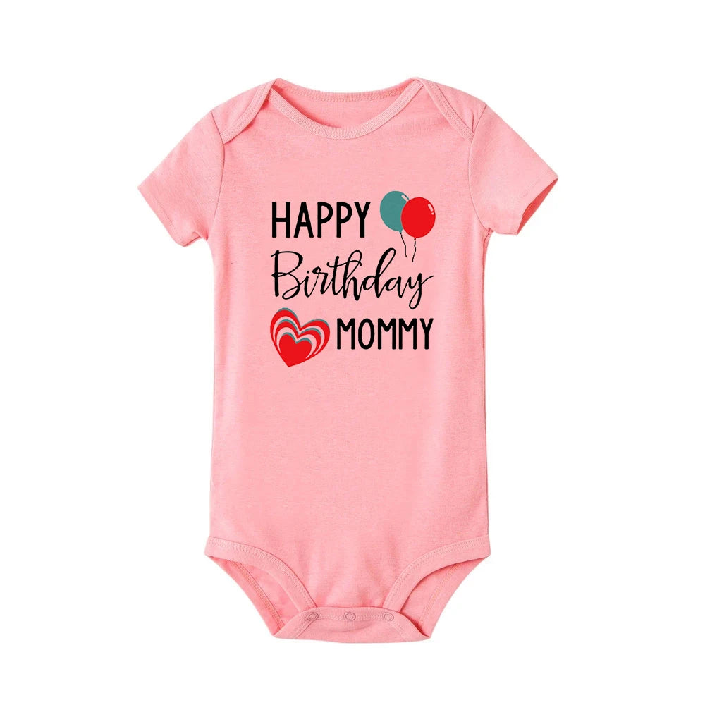Happy Birthday Daddy Mommy Baby Bodysuit For Infants - 0-24 Months