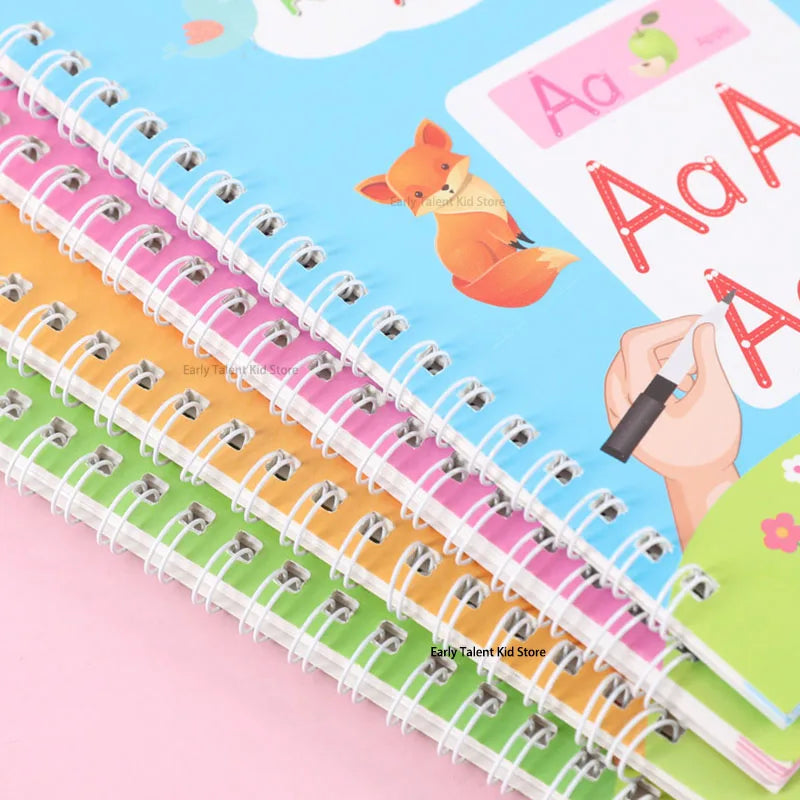 Children Notebook Waterproof White Hard Paper Board+1 Erasable Pen Can Write Reusable Magic Books Kid Early Practice Calligraphy