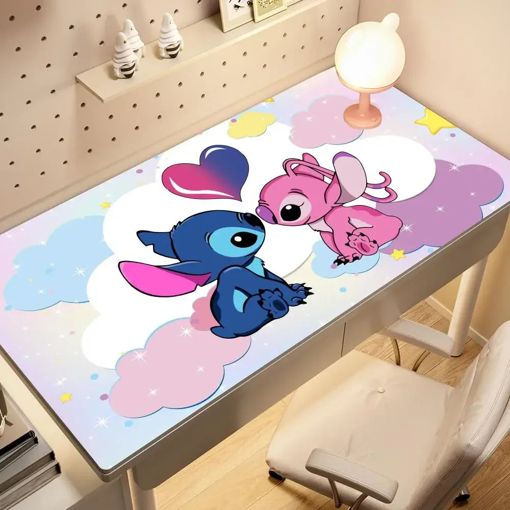Stitch Anime Mouse Pad Large PC Cartoon Gaming Accessories Protector Office Laptop Non Slip Gamer Cabinet Desk Mat