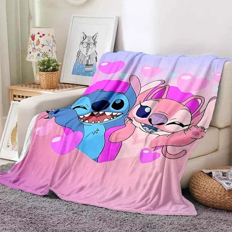 Stitch Flannel Fluffy Throw Camping Blanket for Children Sofa Throw Blanket Modern Fashion Gift Miniso Girlfriend Gift
