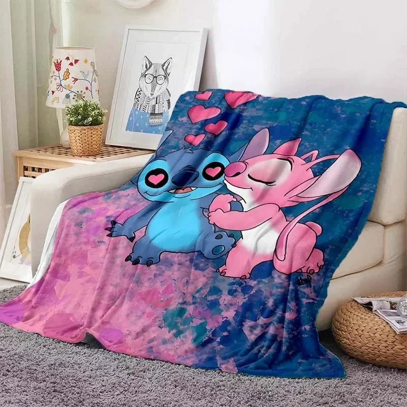Stitch Flannel Fluffy Throw Camping Blanket for Children Sofa Throw Blanket Modern Fashion Gift Miniso Girlfriend Gift