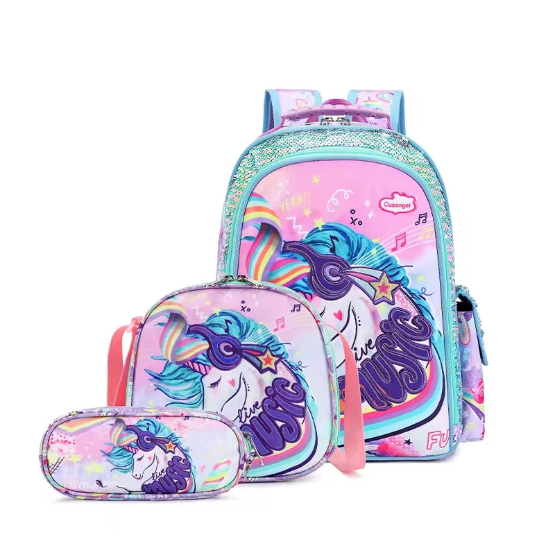 3PCS High Quality New Arrivals School Backpack Set Dinosaur Cartoon Bag Schoolbags Kids Backpack, A Backpack, A Pen Bag, A Meal Bag