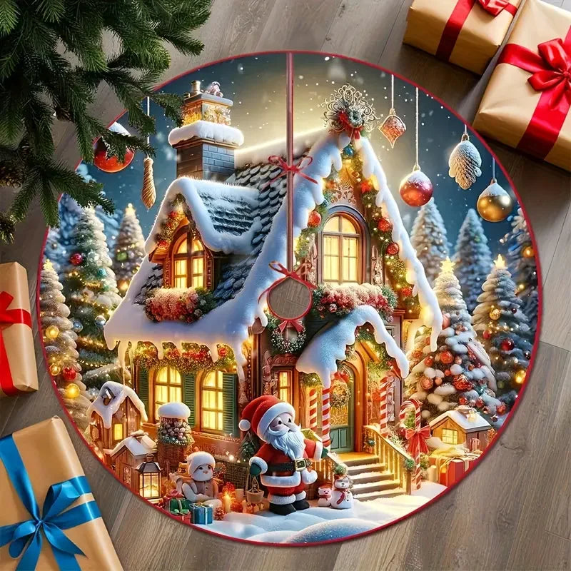 VIKAMA Cute Snowhouse Holiday Christmas Tree Dress Indoor And Outdoor Christmas Tree Dress Decorate Holiday Party Decorations