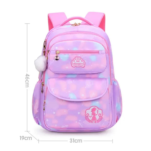 Children's Shoulder Bag Girl Backpack School Bag Purple Travel Teen Schoolbag Primary Kawaii Cute Waterproof Kid Girl Backpack