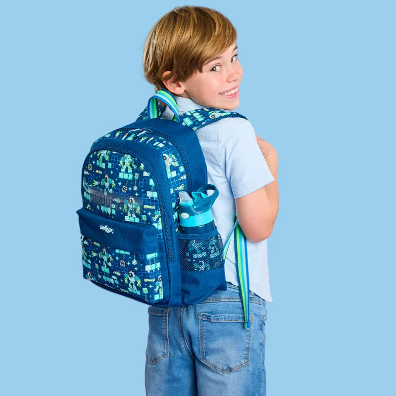 Smiggle Medium-Sized Backpack For Elementary School Students, Cartoon School Bag For Boys, Lunch Box Wallet, Student Supplies