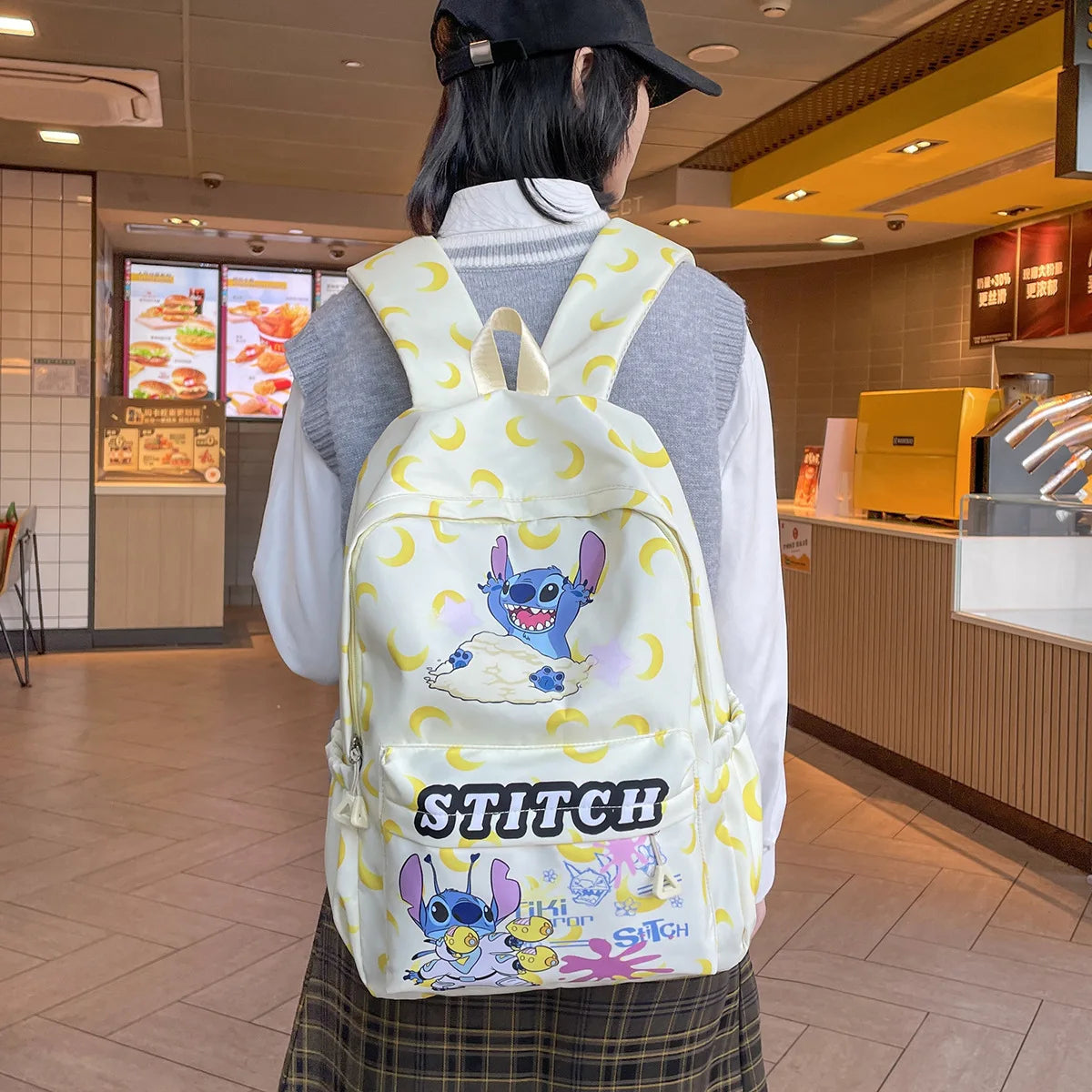 Stitch Backpack, Large Capacity Student Daypack, Essential for Back-to-School