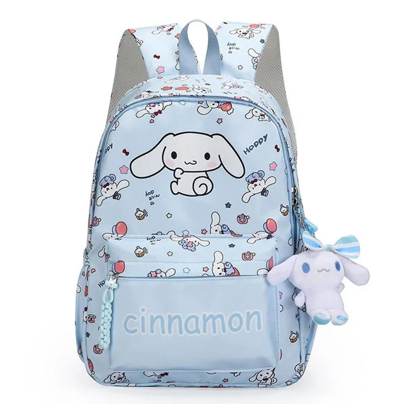 Hello Kitty Sanrio Anime Backpack, Kuromi Cinnamoroll School Bags With Wallet Charm, Student Girl Casual Travel Commute Knapsack