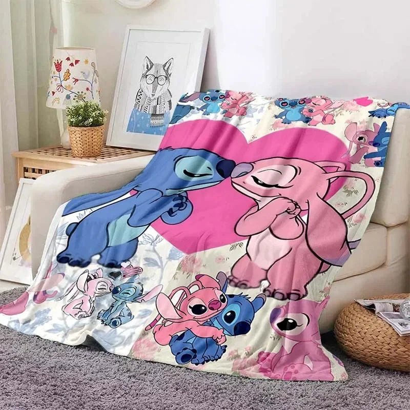 Stitch Flannel Fluffy Throw Camping Blanket for Children Sofa Throw Blanket Modern Fashion Gift Miniso Girlfriend Gift