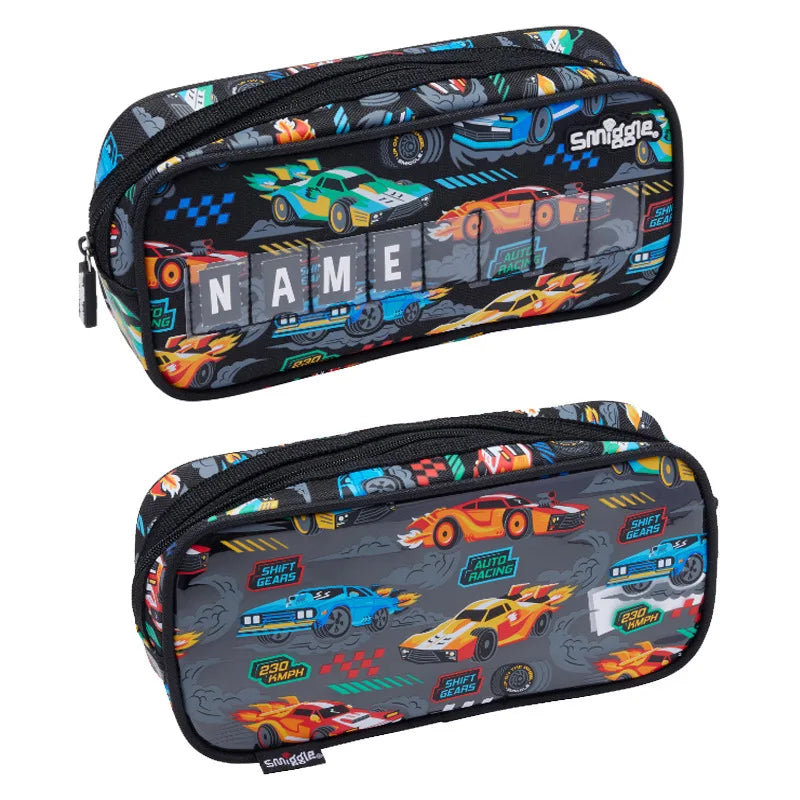 In Stock Australian Smiggle Backpack Elementary School Kindergarten Senior Class Medium-Sized Backpack Black Speed Racing Gifts