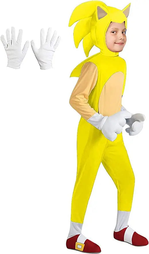 Delivery guaranteed-Order early-Sonics Cartoon Jumpsuit Bodysuit Kids Cosplay Disguise Hedgehog Cosplay Costume - Halloween
