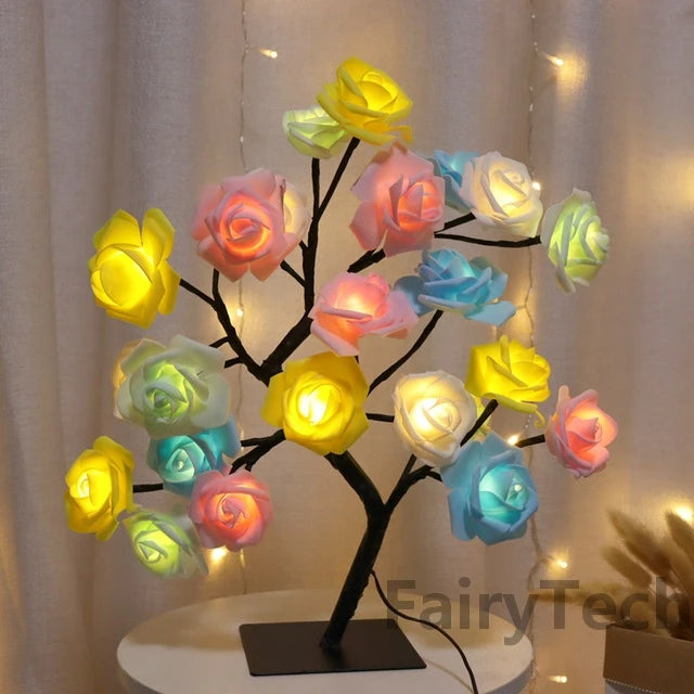 24 LED Flowers, Tree Lights USB Table Lamp Fairy Maple Leaf Night Light Home Party Christmas Wedding Bedroom Decoration Gift