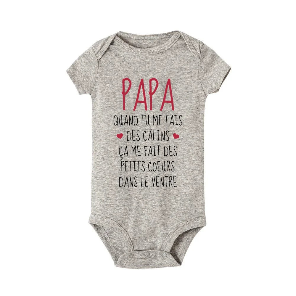 Fathers Day New Born Onesie / Bodysuit - French Print - Short Sleeve