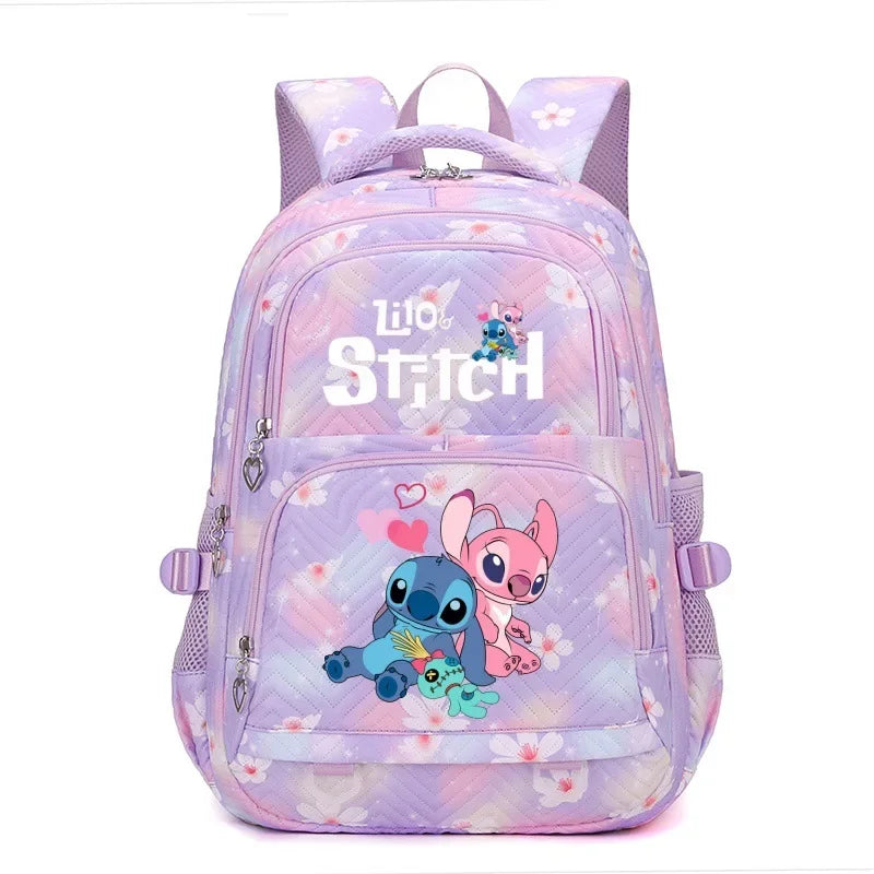 Large Capacity Stitch Backpack, Anime Printed Daypack, Lightweight Schoolbag