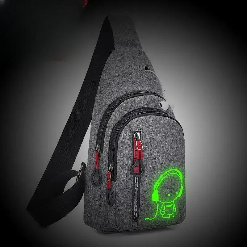 Men's Chest Bag New Casual Fashion Shoulder Bag Male Hand Crossbody Korean Cycling Backpack Bolsa Masculino Bolsa De Ombro