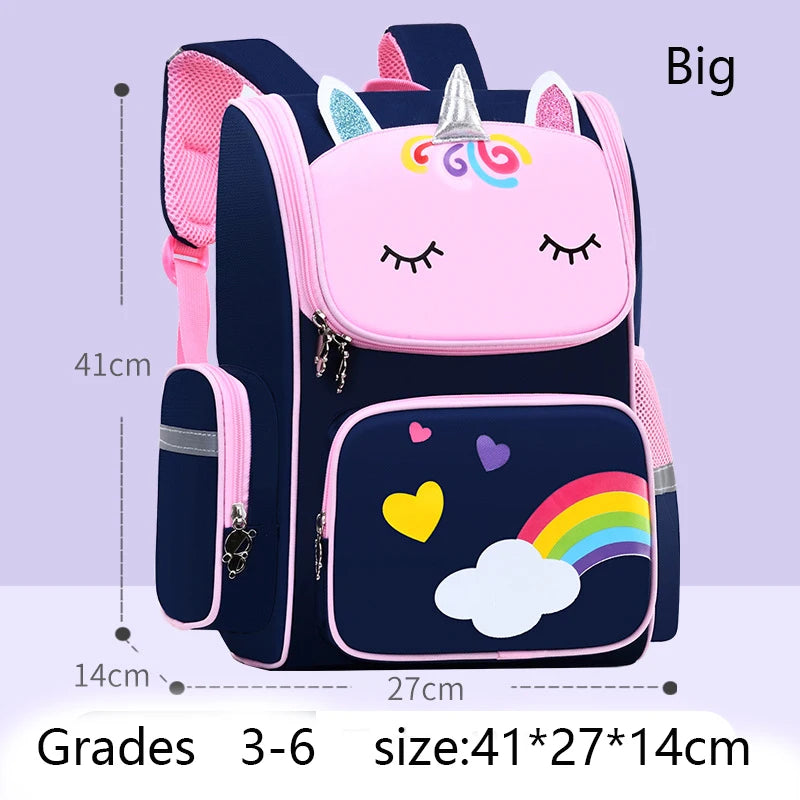 Children Girl Backpack With Large Capacity Waterproof Unicorn Print Teen School Bag for 2-16 Year Olds Cute Kawaii Kid Backpack