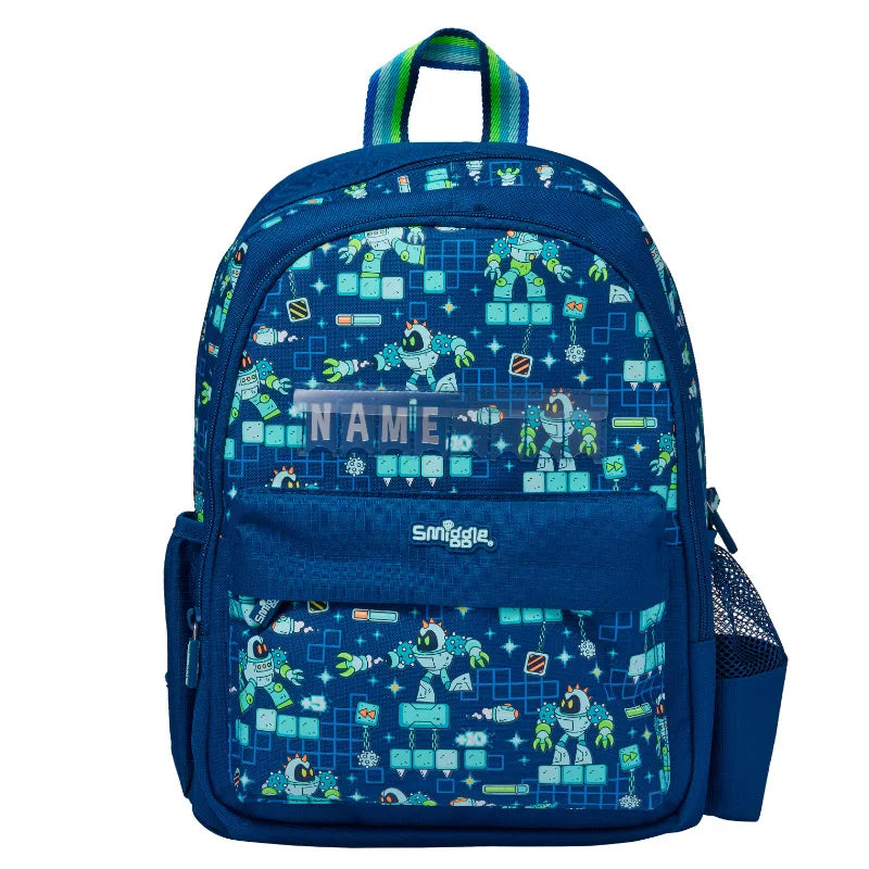 Smiggle Medium-Sized Backpack For Elementary School Students, Cartoon School Bag For Boys, Lunch Box Wallet, Student Supplies
