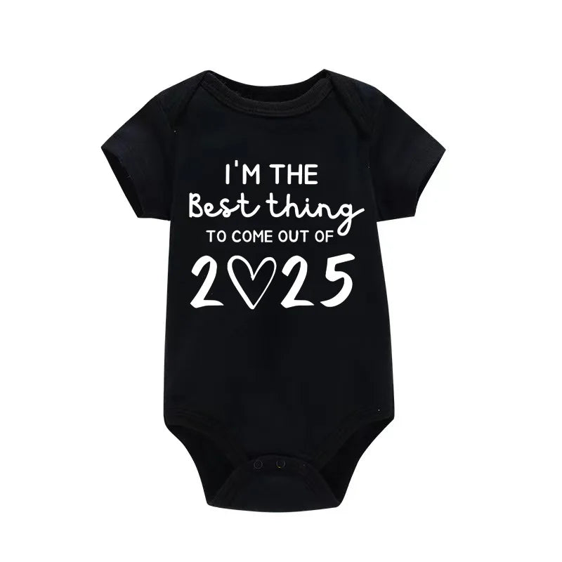 'I'm The Best Thing Of 2025' Print Infant Onesie Casual Short Sleeve