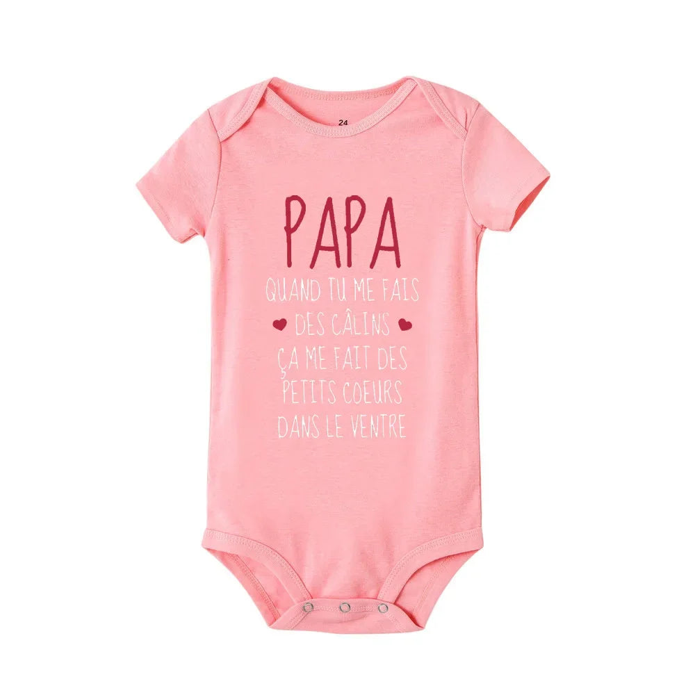 Fathers Day New Born Onesie / Bodysuit - French Print - Short Sleeve