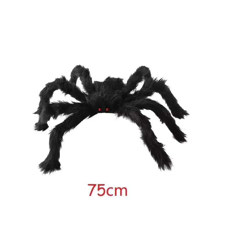 Giant Black Spider Halloween Outdoor Home Bar Party Haunted House Decoration 30cm/50cm/75cm/90cm/125cm/150cm/200cm