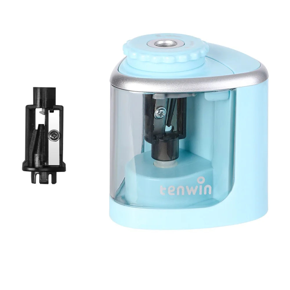Electric Auto Pencil Sharpener for Students, Helical Steel Blade Sharpener for Artists, Colored Pencils for Kids and Adults