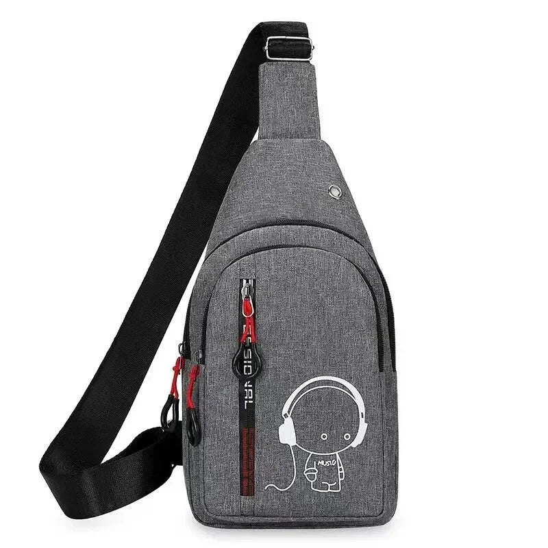 Men's Chest Bag New Casual Fashion Shoulder Bag Male Hand Crossbody Korean Cycling Backpack Bolsa Masculino Bolsa De Ombro