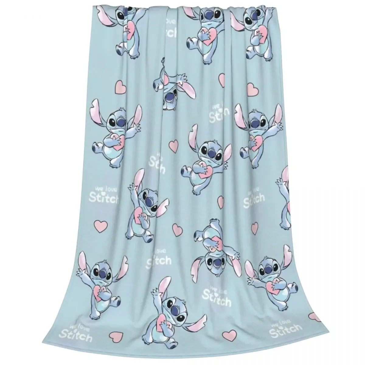 Cute Stitch Heart Love Blankets Cartoon Flannel Throw Blanket Home Couch Decoration Ultra-Soft Warm