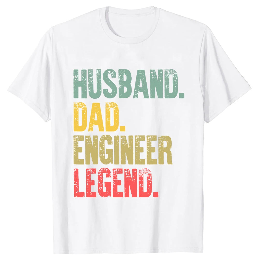 Father's Day Gift- Men's T Shirt  - Short Sleeve - HUSBAND, DAD, ENGINEER, LEGEND