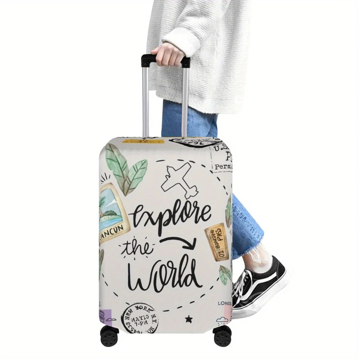 Washable Suitcase Cover for Travel - Suitable for Travel, Vacation and Back to School, Essential Travel Accessories