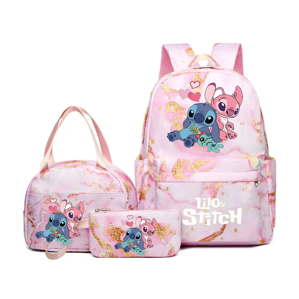 3pcs/set Lilo Stitch Backpack (B) - With Lunch Bag Students, Teenagers School Bags Set