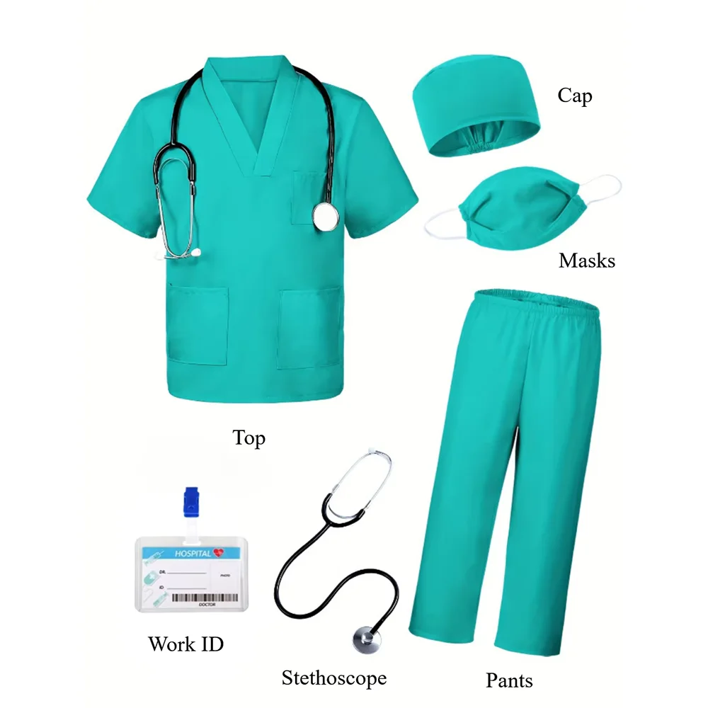 Doctor Nurse Costume Children Set Party Costumes Halloween with statoscope