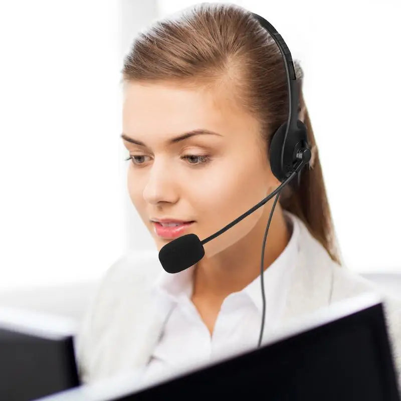 3.5mm jack Call Center Clear Voice Office School PC Gaming With Microphone Wired Computer Headset Volume Control Noise Reduction