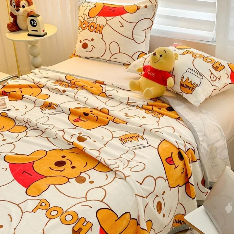 Stitch Cartoon Blanket Lightweight Style Home Textile Flannel Soft Throw Blanket Bedding Sofa Cover