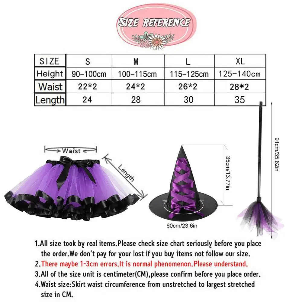 Witch Costume For Girls | Witch Halloween Costume | Halloween Cosplay Elasticity Add Atmosphere Adjustable Belt