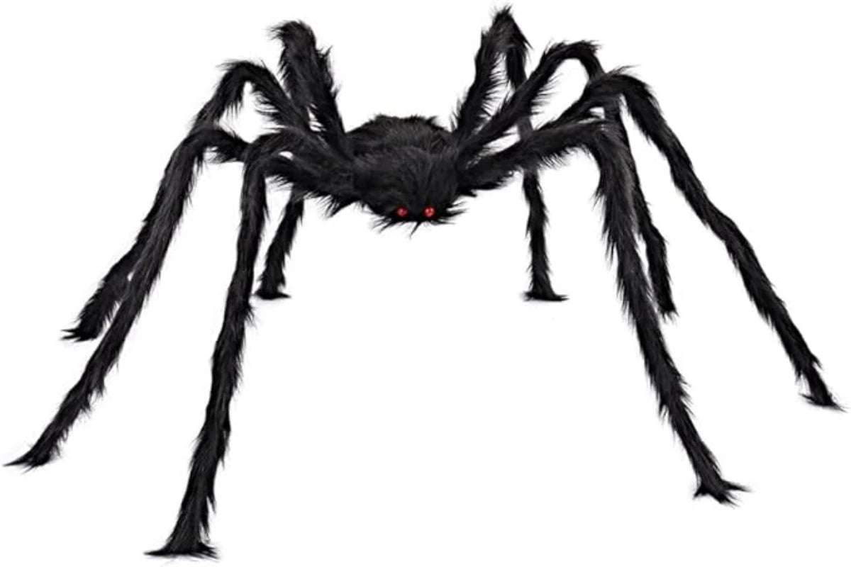 Giant Black Spider Halloween Outdoor Home Bar Party Haunted House Decoration 30cm/50cm/75cm/90cm/125cm/150cm/200cm