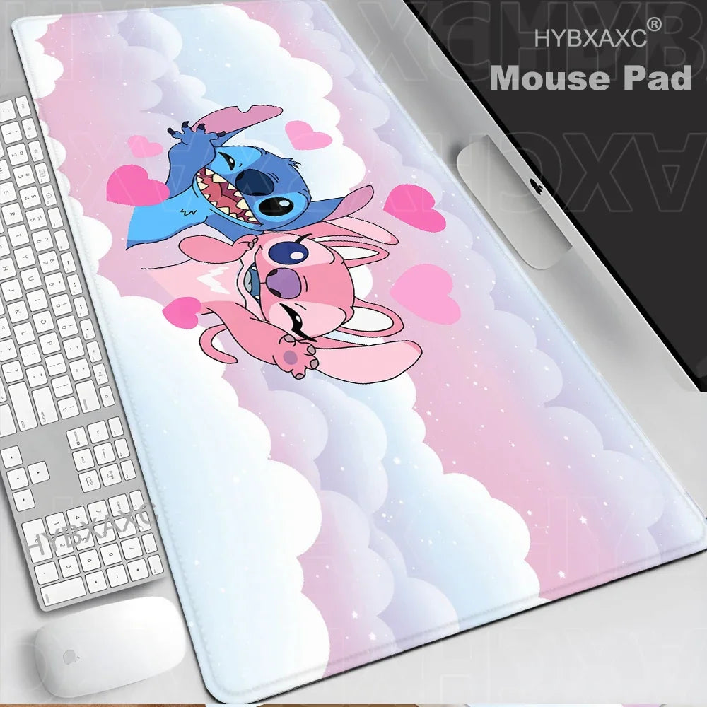 Stitch Anime Mouse Pad Large PC Cartoon Gaming Accessories Protector Office Laptop Non Slip Gamer Cabinet Desk Mat