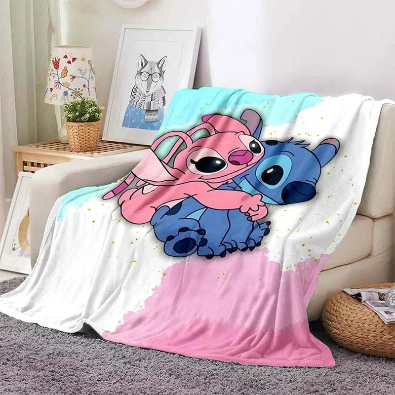 Stitch Flannel Fluffy Throw Camping Blanket for Children Sofa Throw Blanket Modern Fashion Gift Miniso Girlfriend Gift