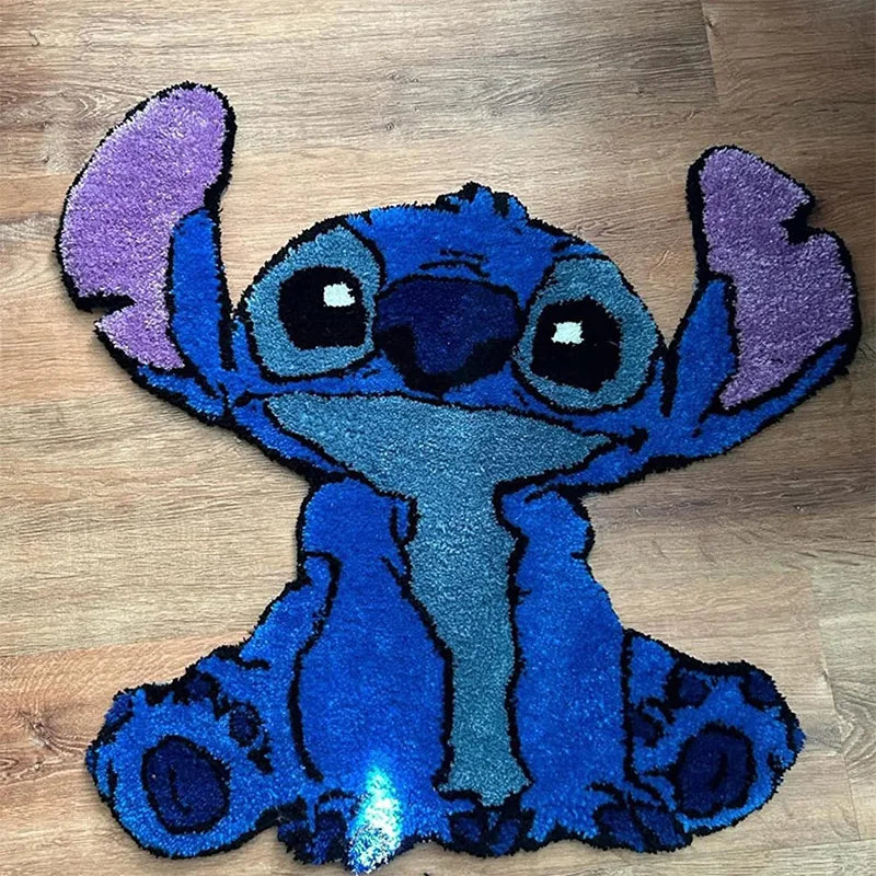 60cm New Disney Kawaii Stitch Anime Mat Carpets For Living Room Bedroom Girls Kids Room Nursery Home Decor Non-Slip Carpet Gifts