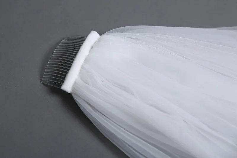 Elegant white Ivory cathedral wedding veil wave shaped lace Bridal veil 3m 4m 5m with Comb  Wedding Accessories Customiz veil